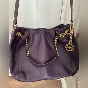 Purple Leather Michael Kors Bag